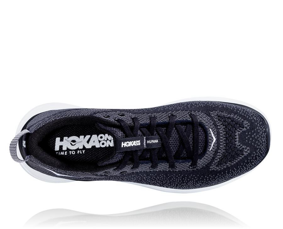 Hoka One One Womens Running Shoes - Hupana Flow - Black/White - JIPO32185